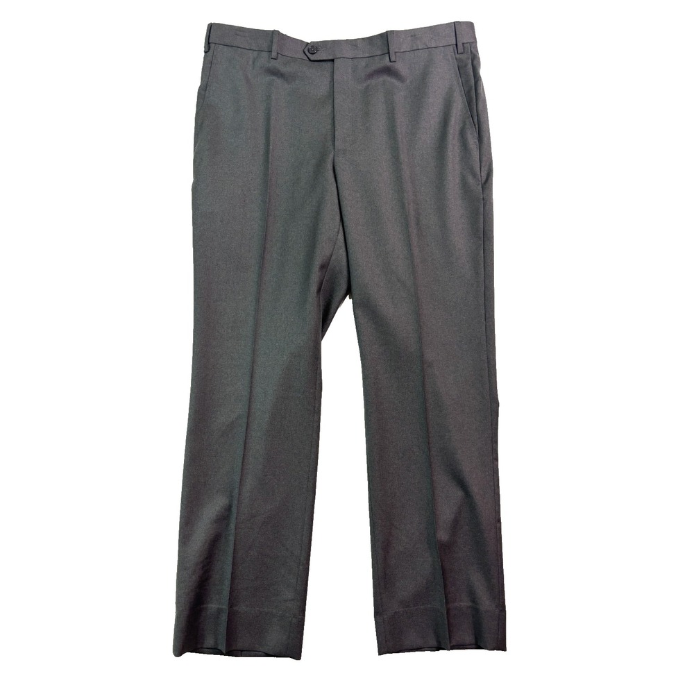 Santorelli 40x32 Loro Piana Wool Gray Dress‎ Suit Pants Flat Front Italy Classic